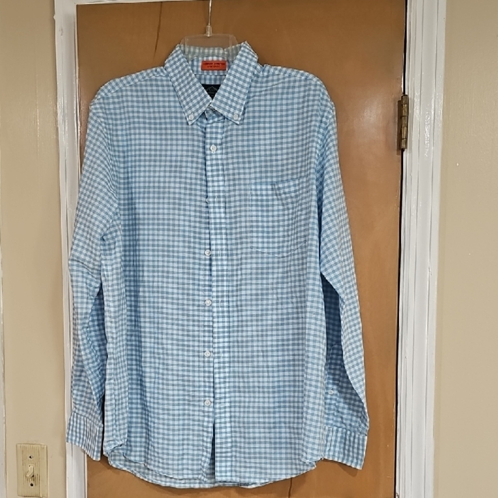 St. John Collection Sky Blue Checkered Men's Shirt